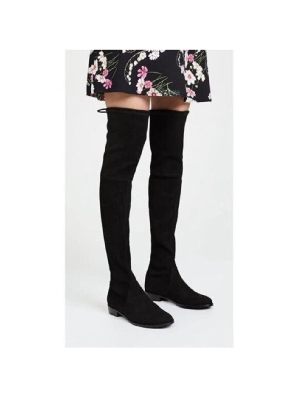 Stuart Weitzman Lowland Over the Knee Black Suede Boots 6.5